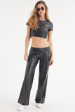 Faux Leather Crop Top - Juicy Couture