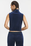 Mockneck Cotton Velour Zip-Up Vest - Juicy Couture