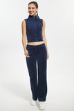 Mockneck Cotton Velour Zip-Up Vest - Juicy Couture