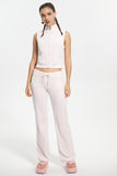 Mockneck Cotton Velour Zip-Up Vest - Juicy Couture