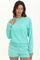 French Terry Embroidered Crewneck by Juicy Couture