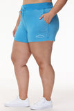 Plus-Size French Terry Embroidered Shorts