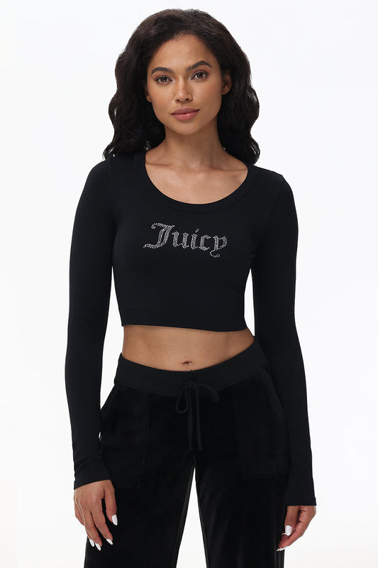 Cropped Long Sleeve Baby Tee - Juicy Couture