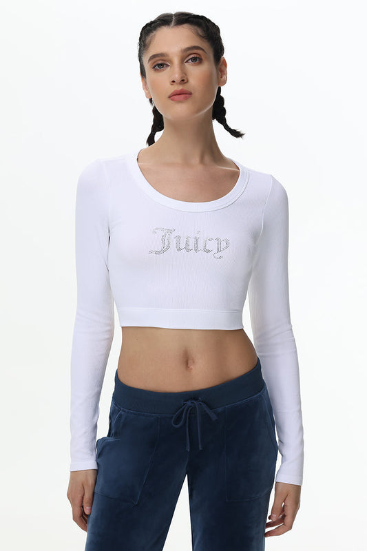 Cropped Long Sleeve Baby Tee - Juicy Couture