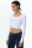 Cropped Long Sleeve Baby Tee - Juicy Couture