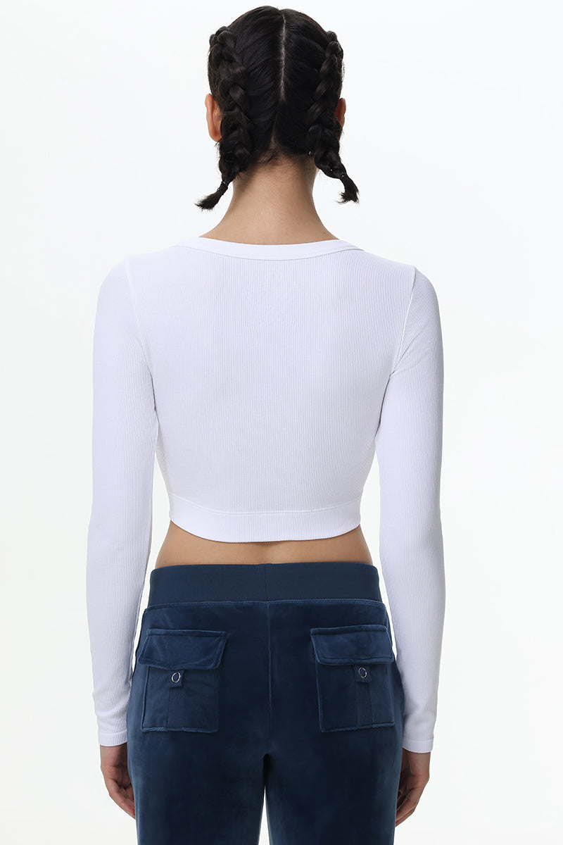 Cropped Long Sleeve Baby Tee - Juicy Couture