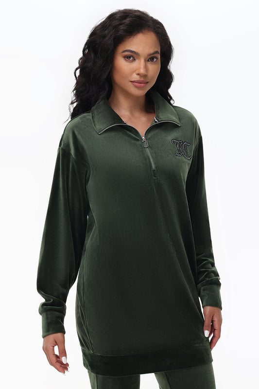 Oversized Small Bling Quarter Zip Pullover - Juicy Couture