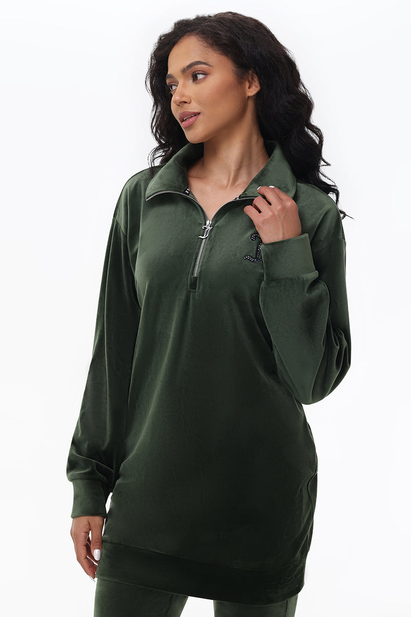 Oversized Small Bling Quarter Zip Pullover - Juicy Couture
