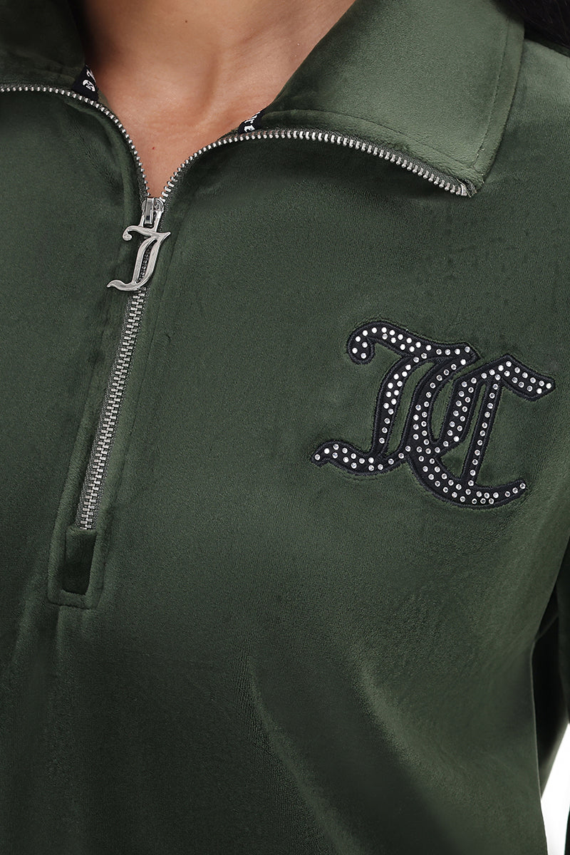 Oversized Small Bling Quarter Zip Pullover - Juicy Couture