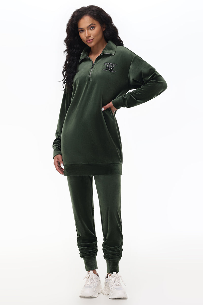 Oversized Small Bling Quarter Zip Pullover - Juicy Couture