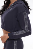 Cropped Fleece Hoodie With Side Bling - Juicy Couture