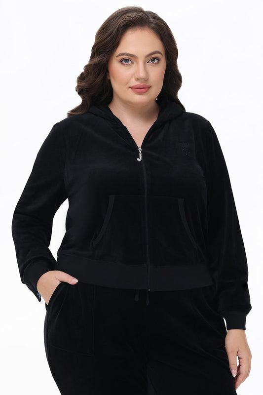 Plus-Size Heritage Cotton Velour Hoodie - Juicy Couture