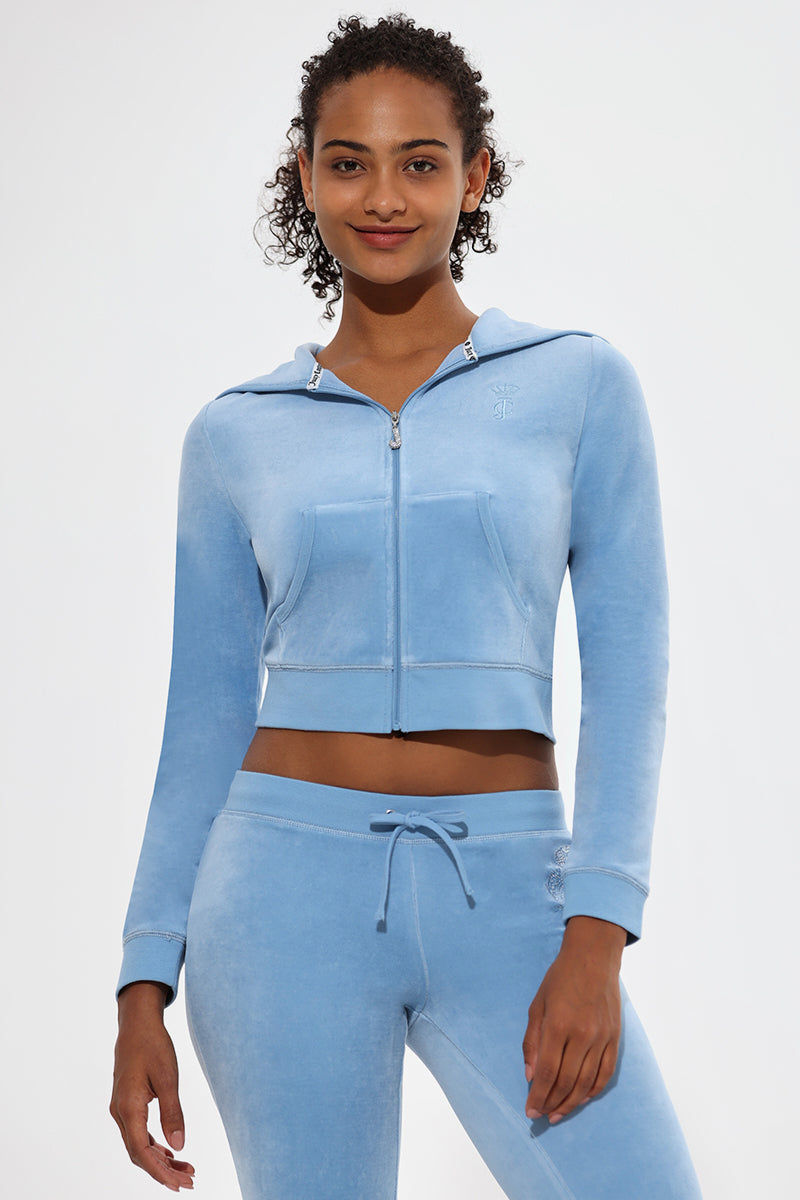 Crown Heritage Cotton Velour Hoodie - Juicy Couture
