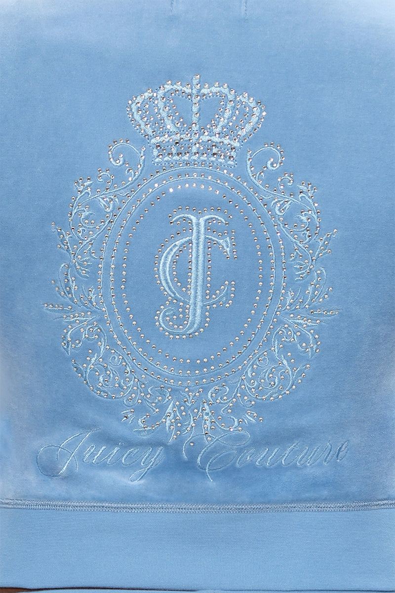 Crown Heritage Cotton Velour Hoodie - Juicy Couture