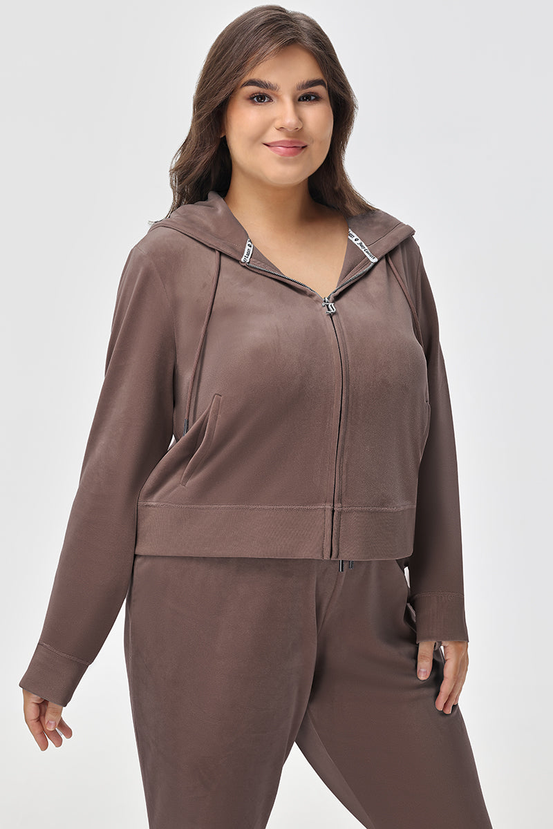 Plus-Size OG Big Bling Velour Hoodie - Juicy Couture