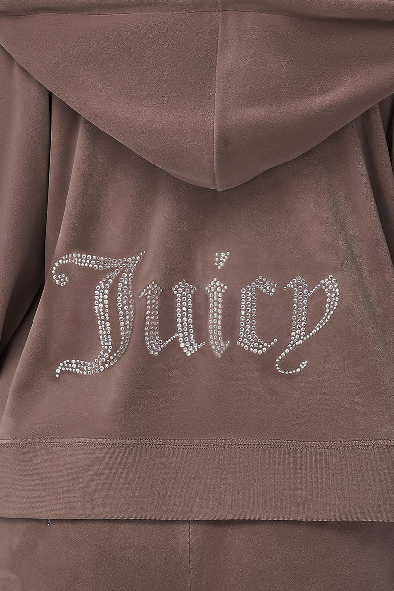 Plus-Size OG Big Bling Velour Hoodie - Juicy Couture