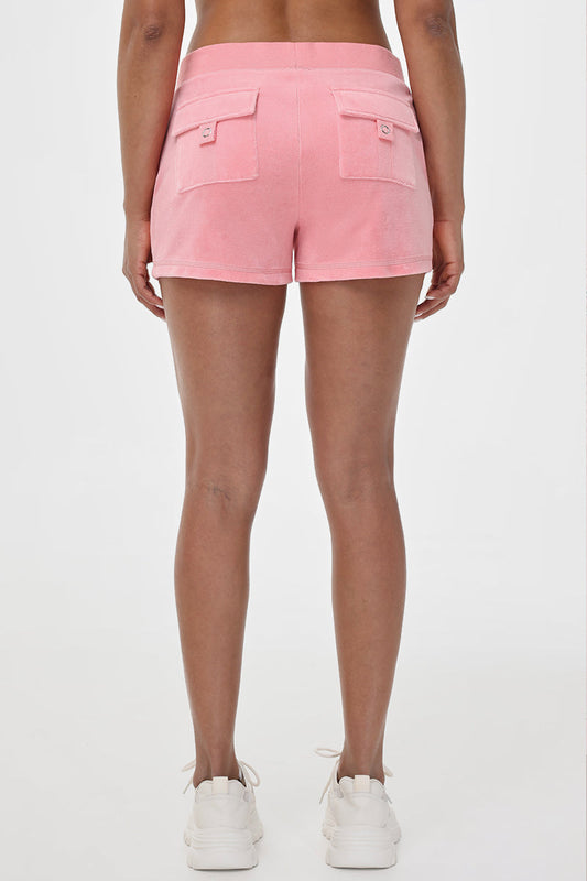 Crown Heritage Cotton Velour Shorts - Juicy Couture