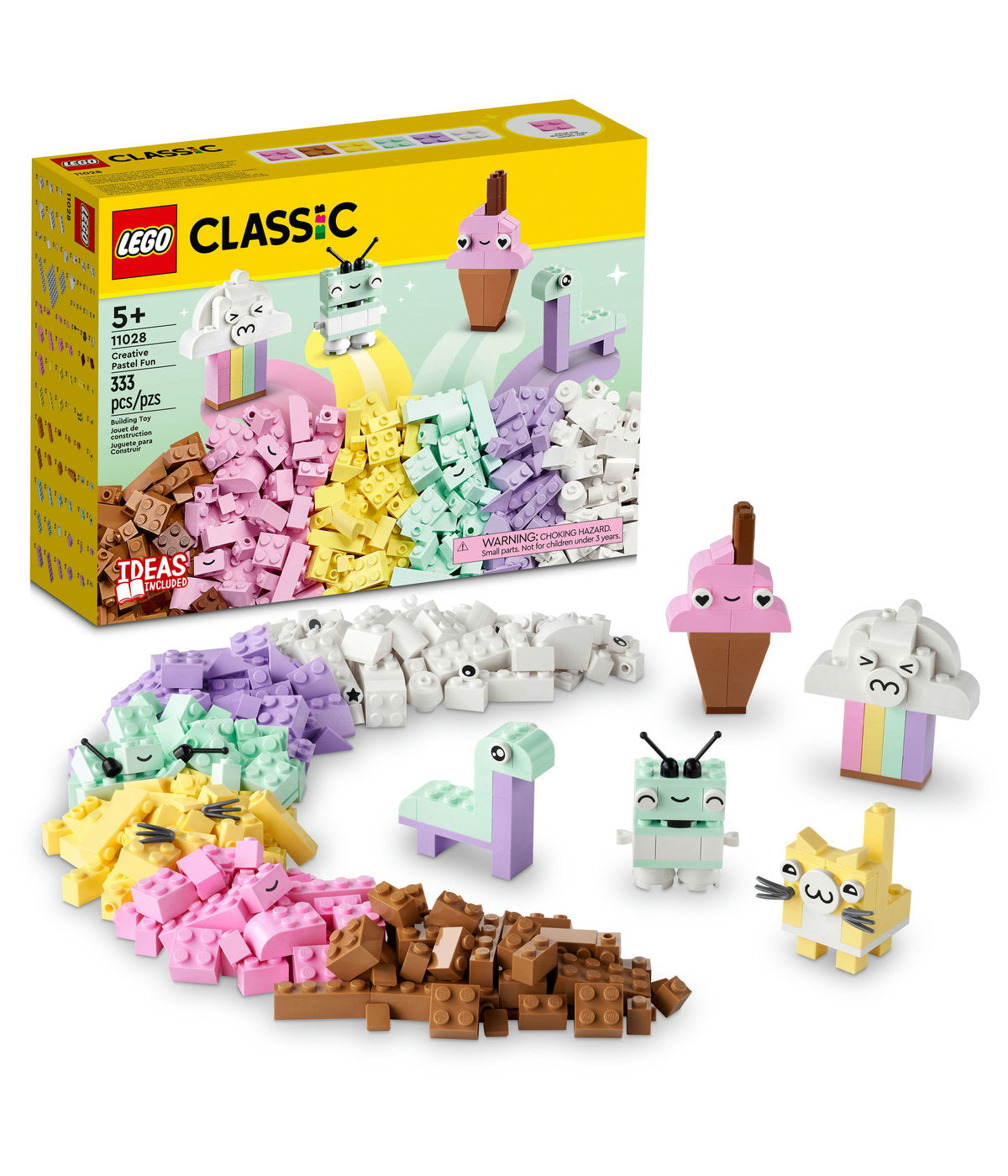 LEGO Classic Creative Pastel Fun 11028 Building Toy Set (333 Pieces)