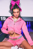 Cropped Zip Front Hoodie - Juicy Couture