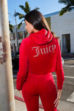 Big Bling High Low Cropped Hoodie - Juicy Couture