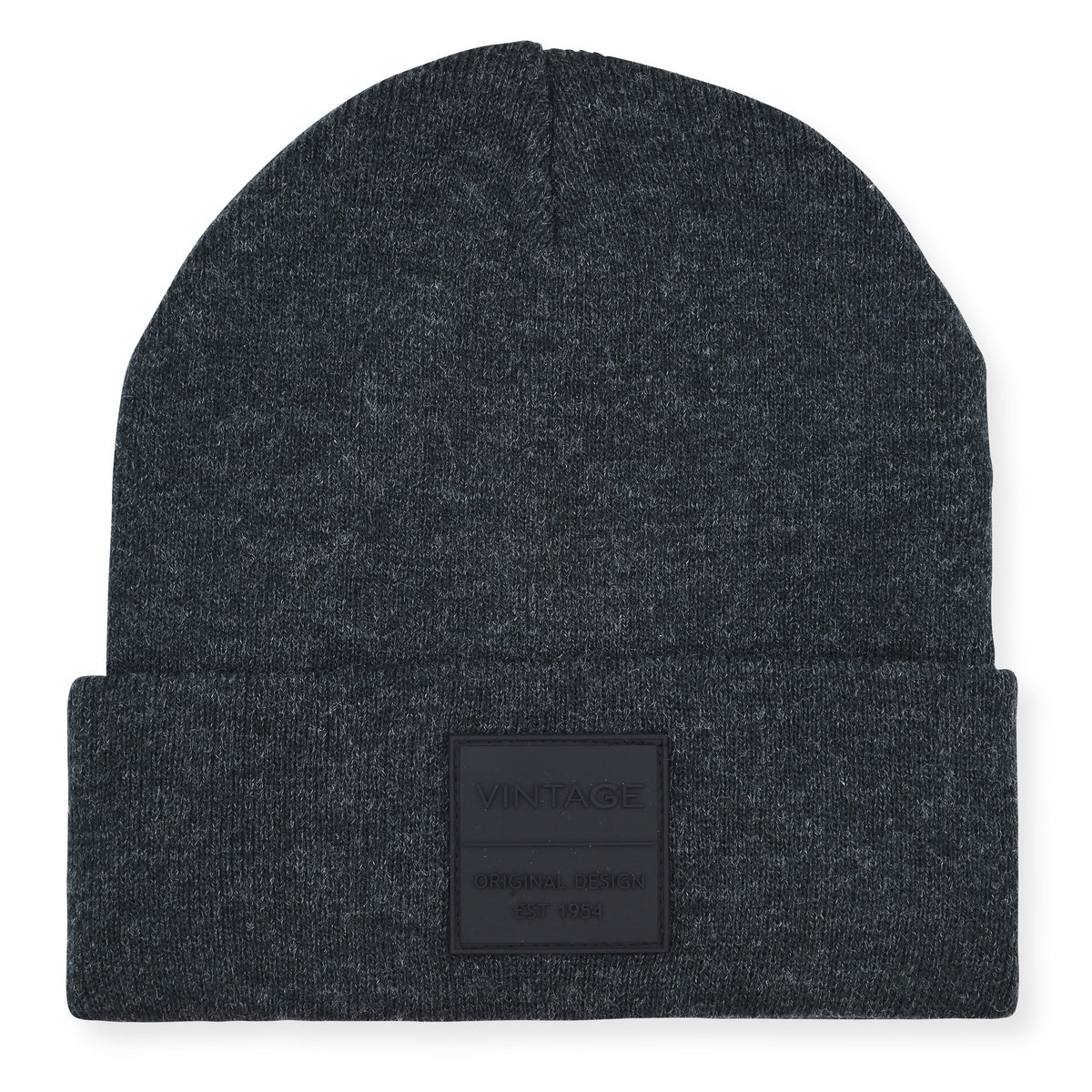 Vintage Havana Heather Grey Beanie for Women & Men | Thick Cuffed Knitted Winter Hat Beanies Unisex Skull Caps| Vintage Logo Patch