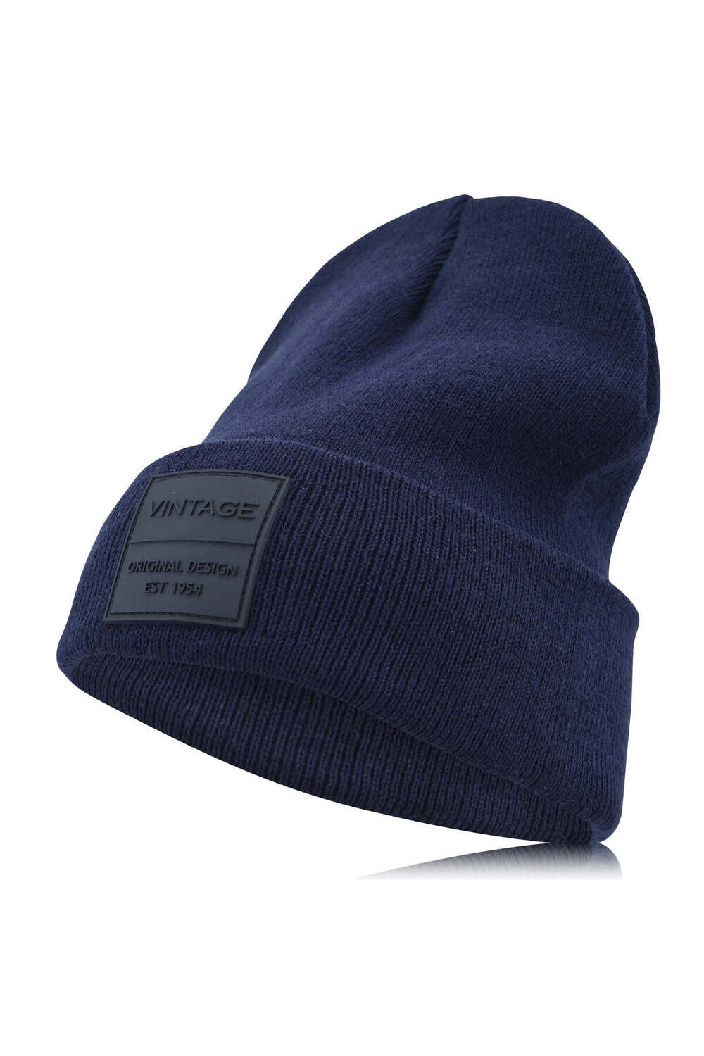 Vintage Havana Vintage Havana Navy Beanie for Women & Men | Thick Cuffed Knitted Winter Hat Beanies Unisex Skull Caps| Vintage Logo Patch