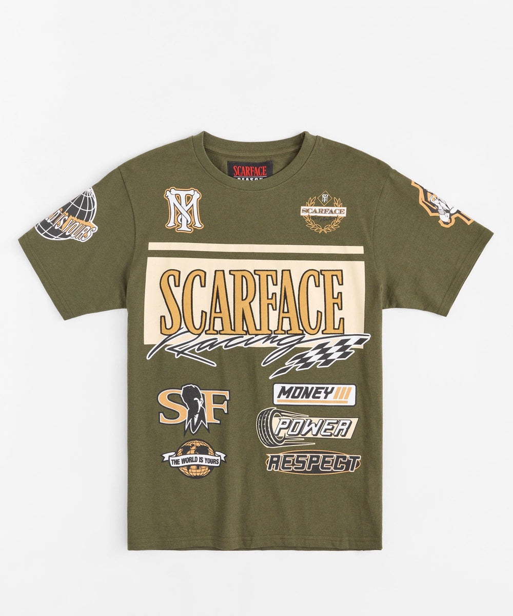 Scarface Racing Short Sleeve Tee - Olive Green