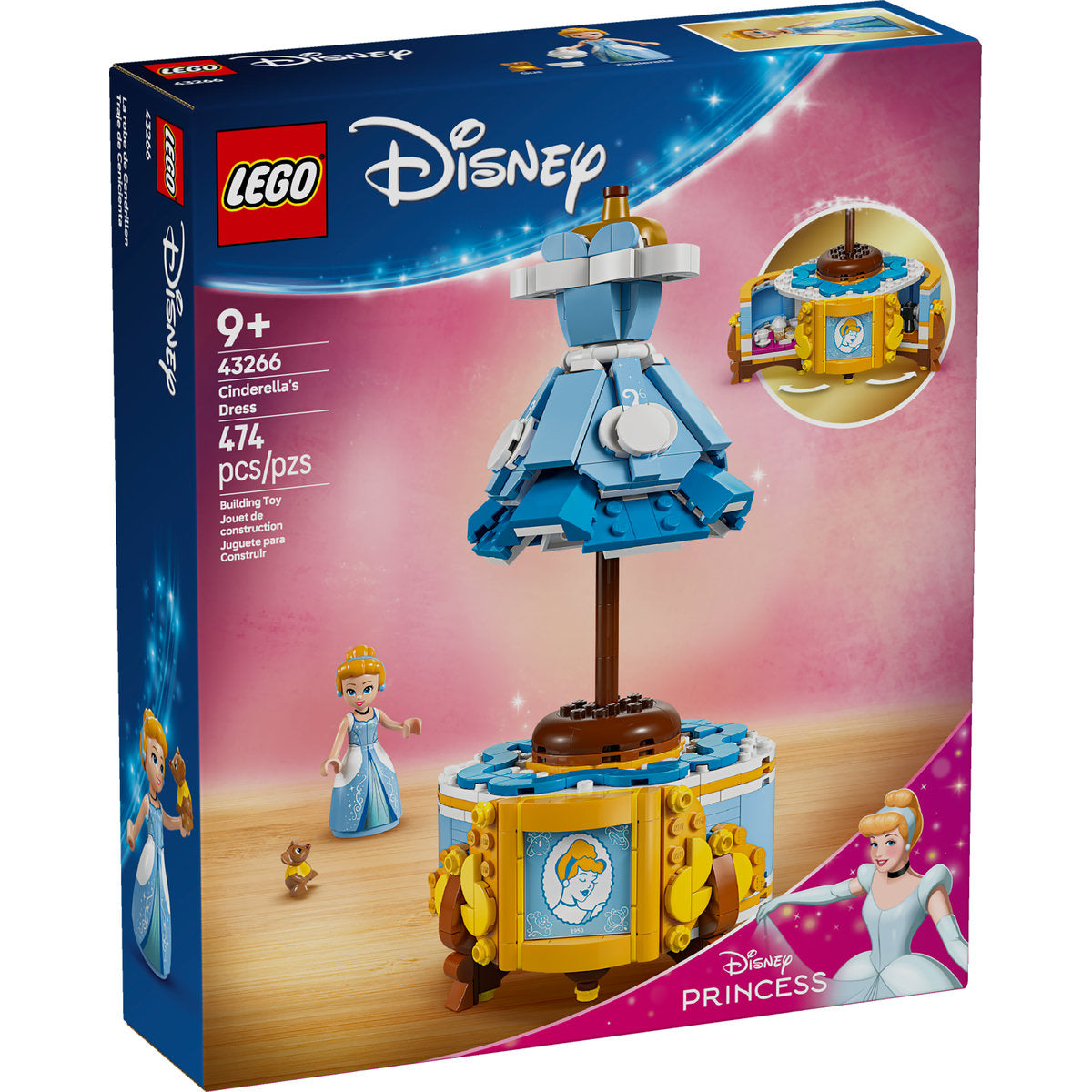 LEGO® ǀ Disney Princess Cinderella’s Dress Building Kit With Character 43266