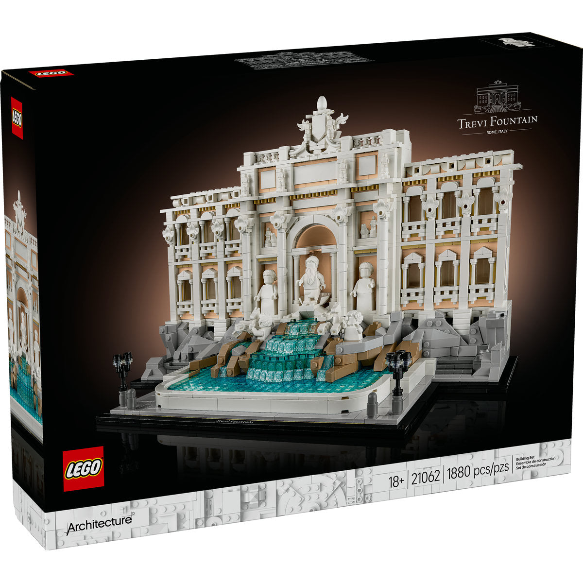 LEGO® Architecture Trevi Fountain Model, Italian Landmark Rome Memorabilia 21062