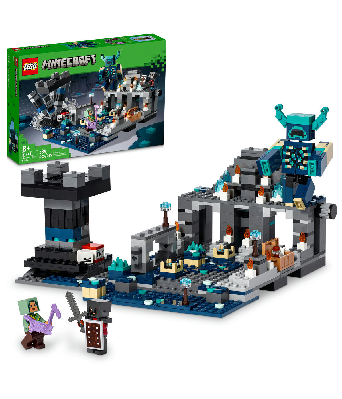 LEGO Minecraft The Deep Dark Battle 21246 Building Toy Set (584 Pieces)