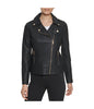  Faux Leather Asymmetrical Moto Jacket Black