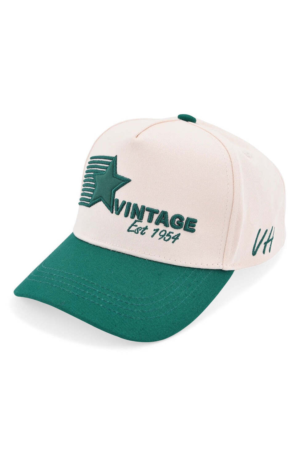 Vintage Havana Vintage Havana Trucker Hat for Women & Men – Green & Cream Adjustable Cap – Embroidered Vintage Star