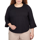Plus Crochet Lace Flutter Sleeve