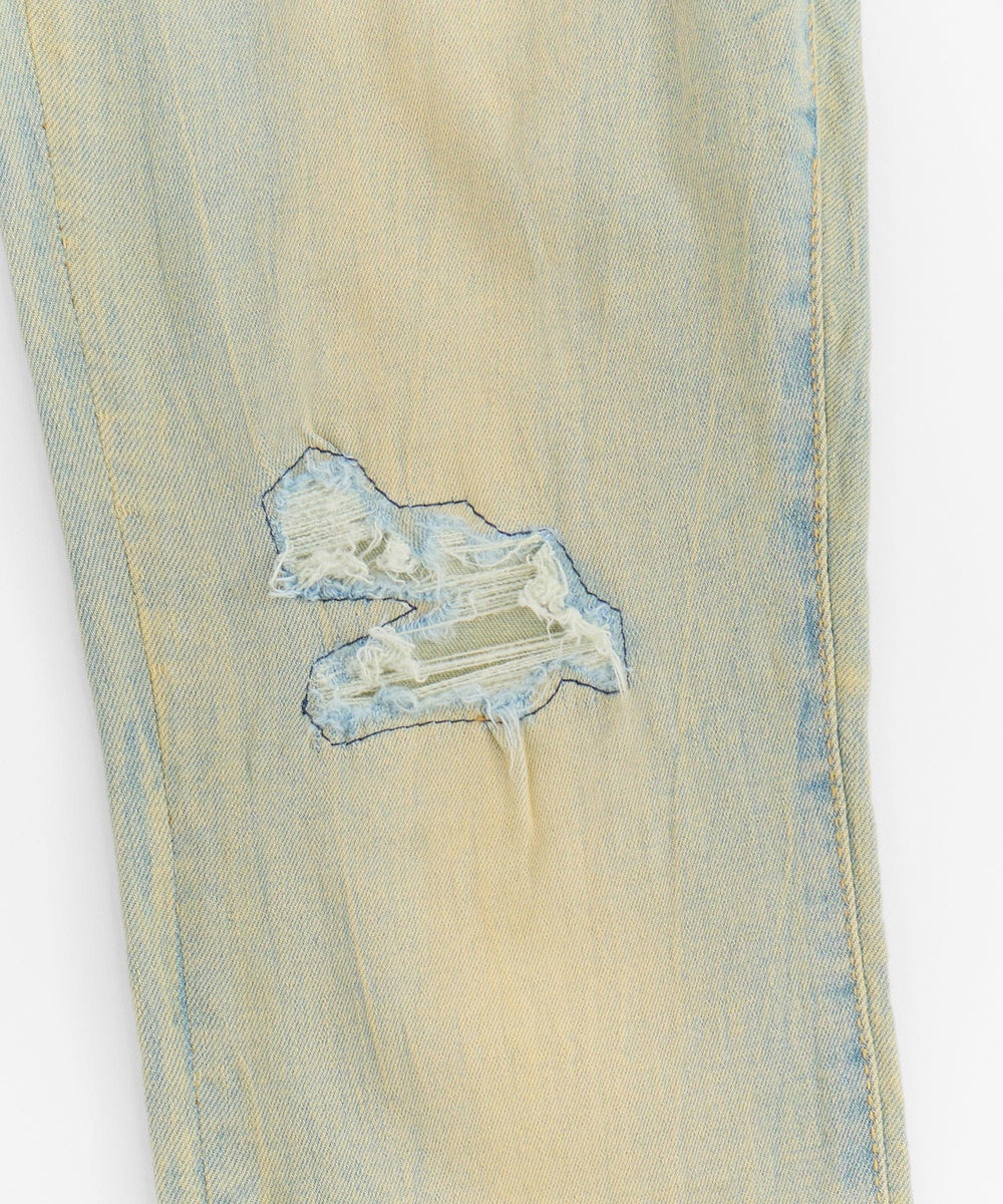 Skinny Rip and Repair Denim Pants - Light Blue