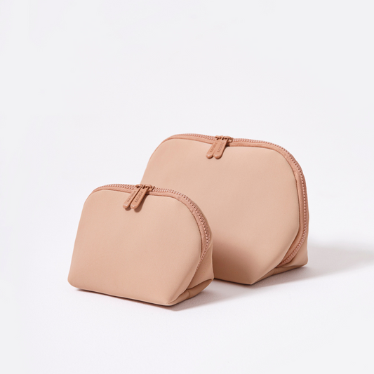 MAKEUP POUCH SET TAN