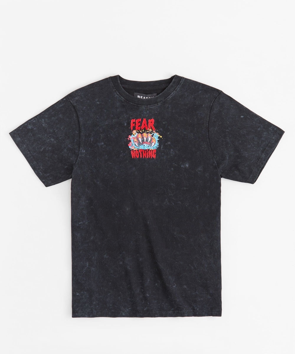 Stay Wild Embroidered Short Sleeve Tee - Charcoal