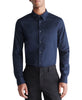 Long Sleeve Solid Stretch Slim Woven Shirt White