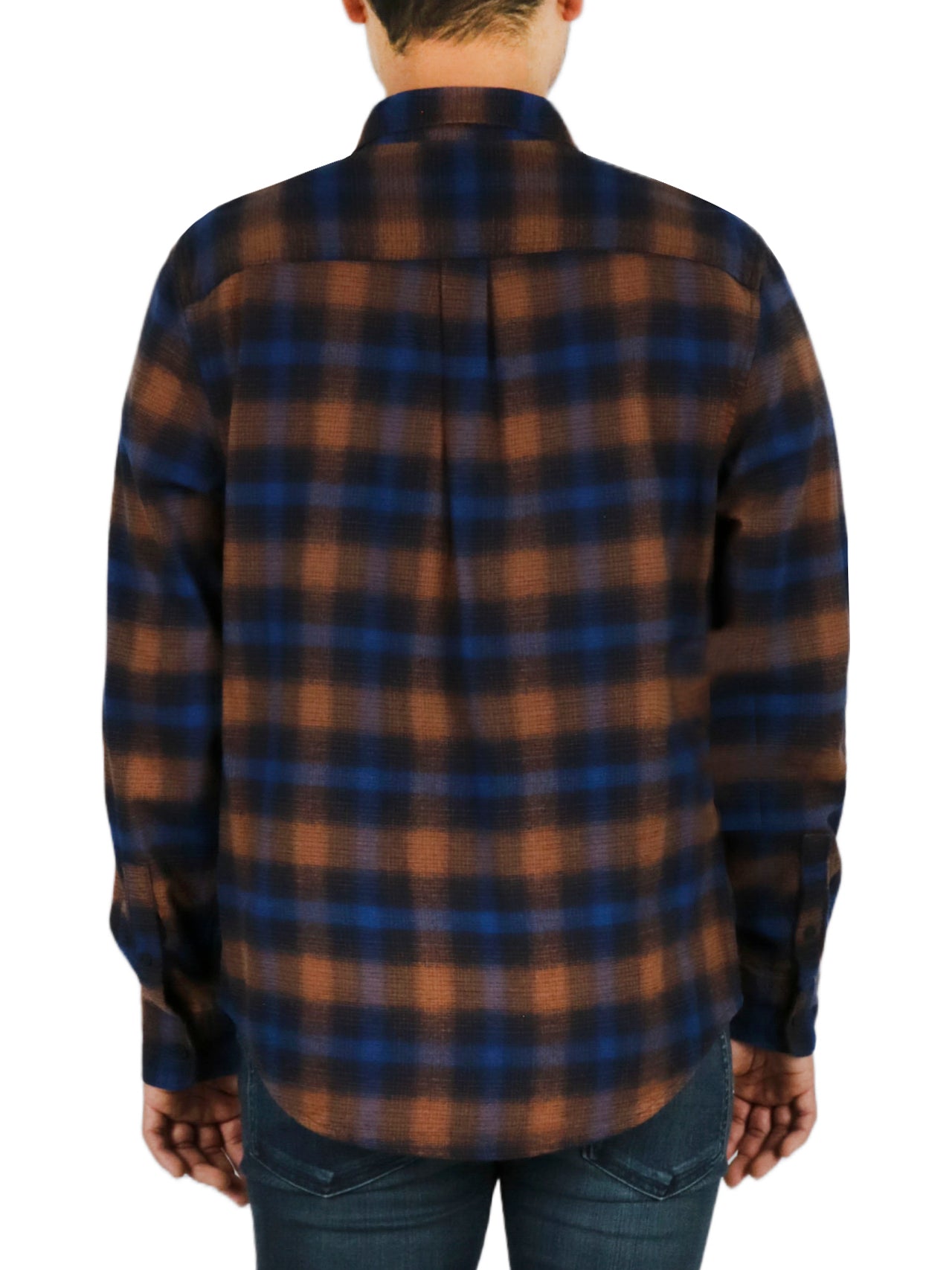 Long Sleeves Linear Ombre Flannel Shirt