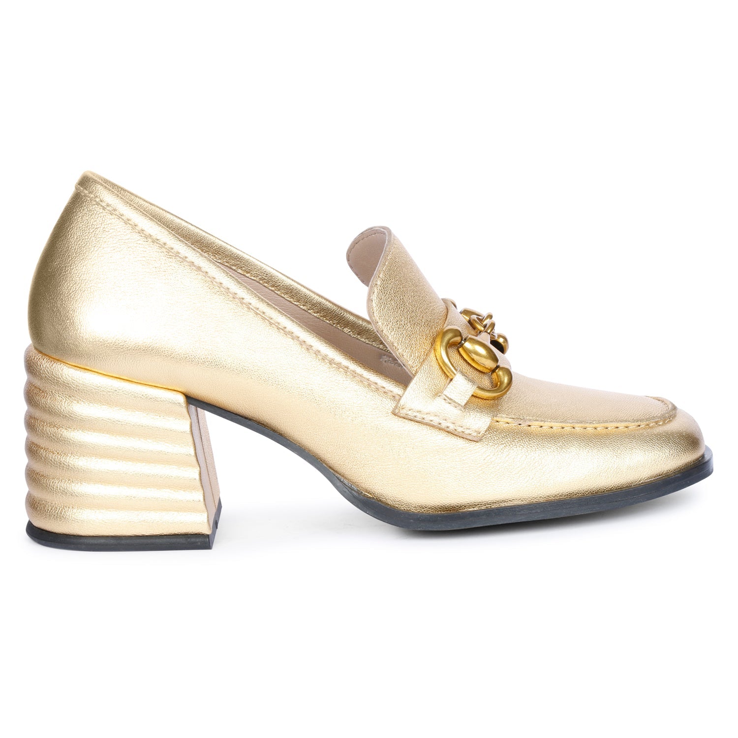 Saint G - Vera Metallic Heeled Loafers Footwear