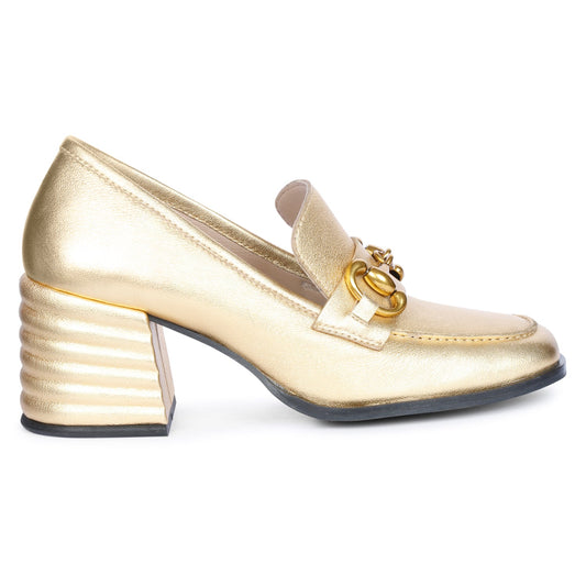 Saint G - Vera Metallic Heeled Loafers Footwear