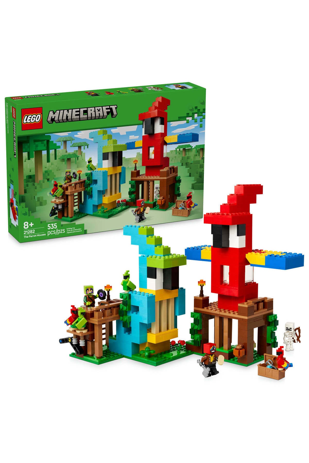 LEGO® Minecraft® the Parrot Houses, Buildable Video-Game Set 21282