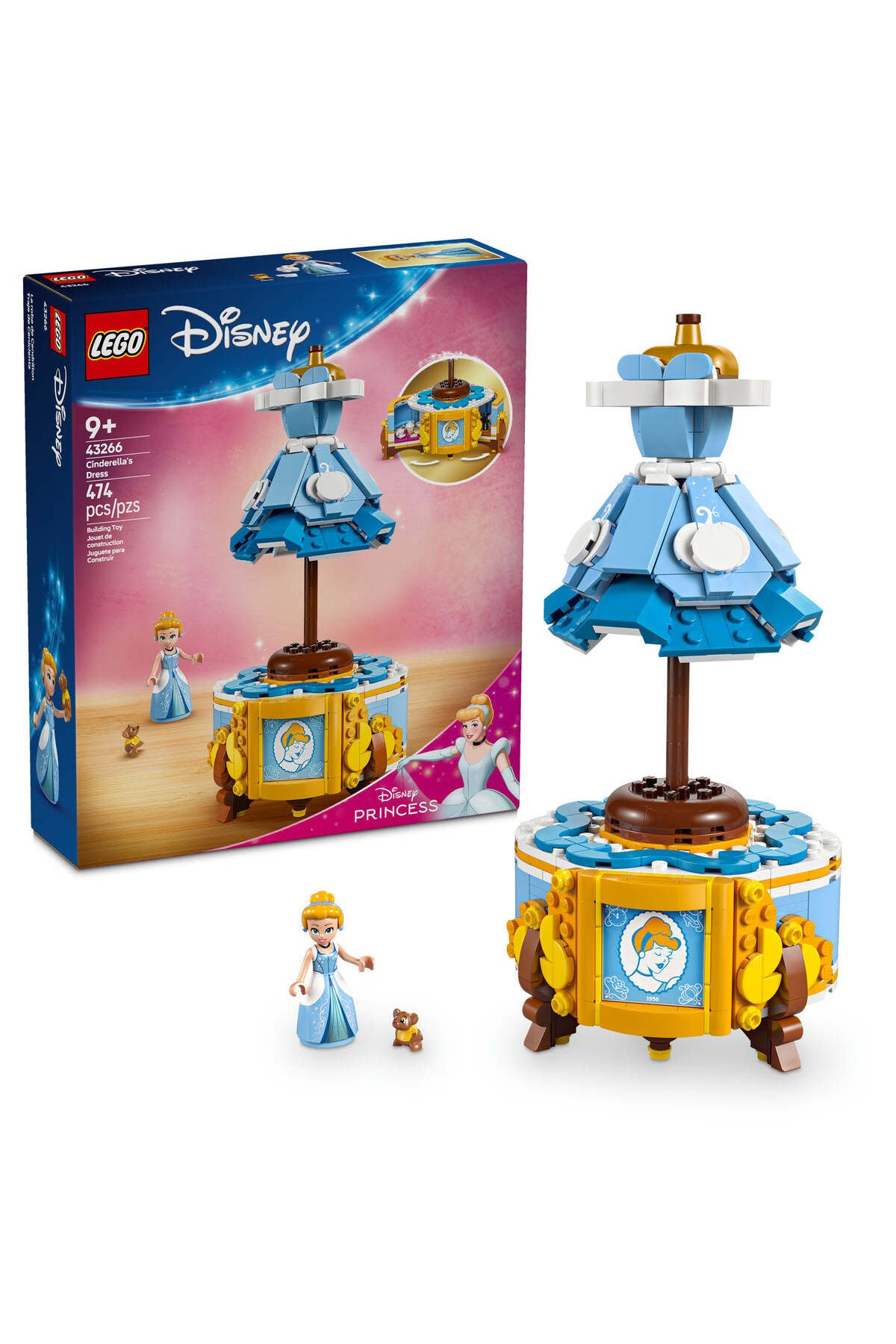 LEGO® ǀ Disney Princess Cinderella’s Dress Building Kit With Character 43266