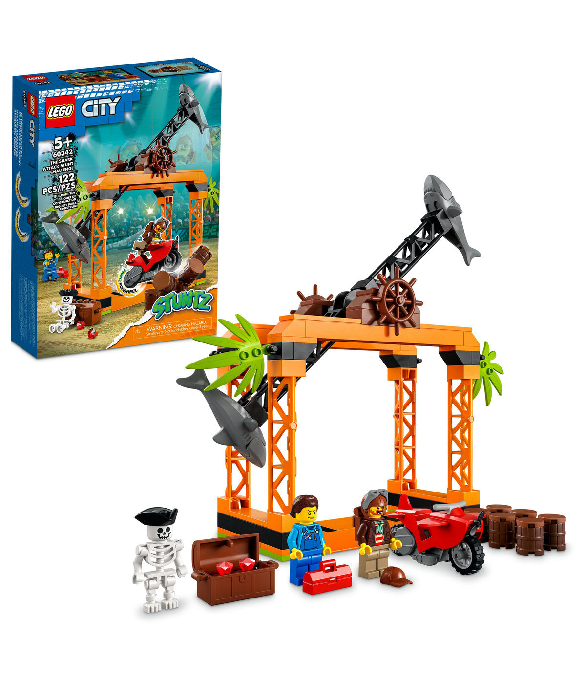 LEGO City The Shark Attack Stunt Challenge 60342 Building Kit (122 Pieces)