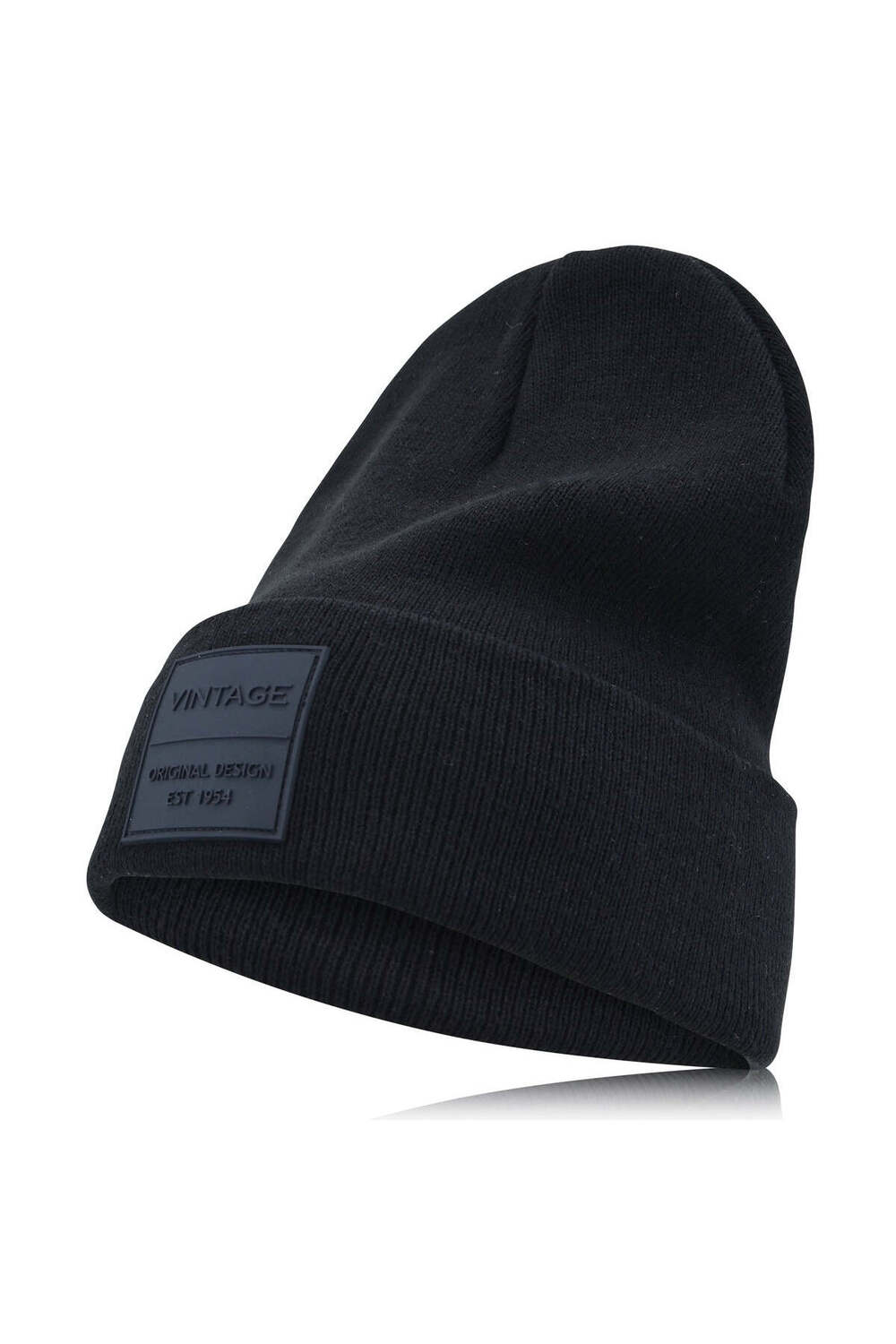 Vintage Havana Vintage Havana Black Beanie for Women & Men | Thick Cuffed Knitted Winter Hat Beanies Unisex Skull Caps| Vintage Logo Patch