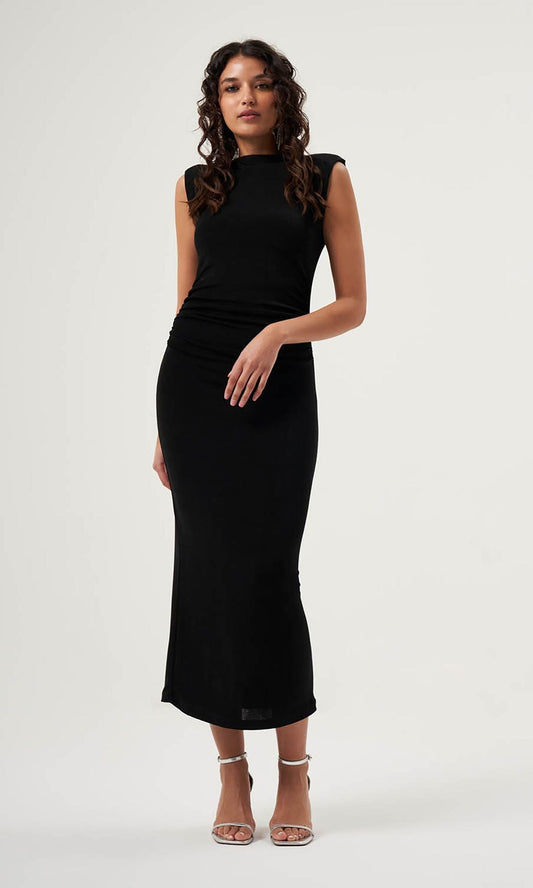 Mzl Sleeveless Gathered Dress Black Apparel
