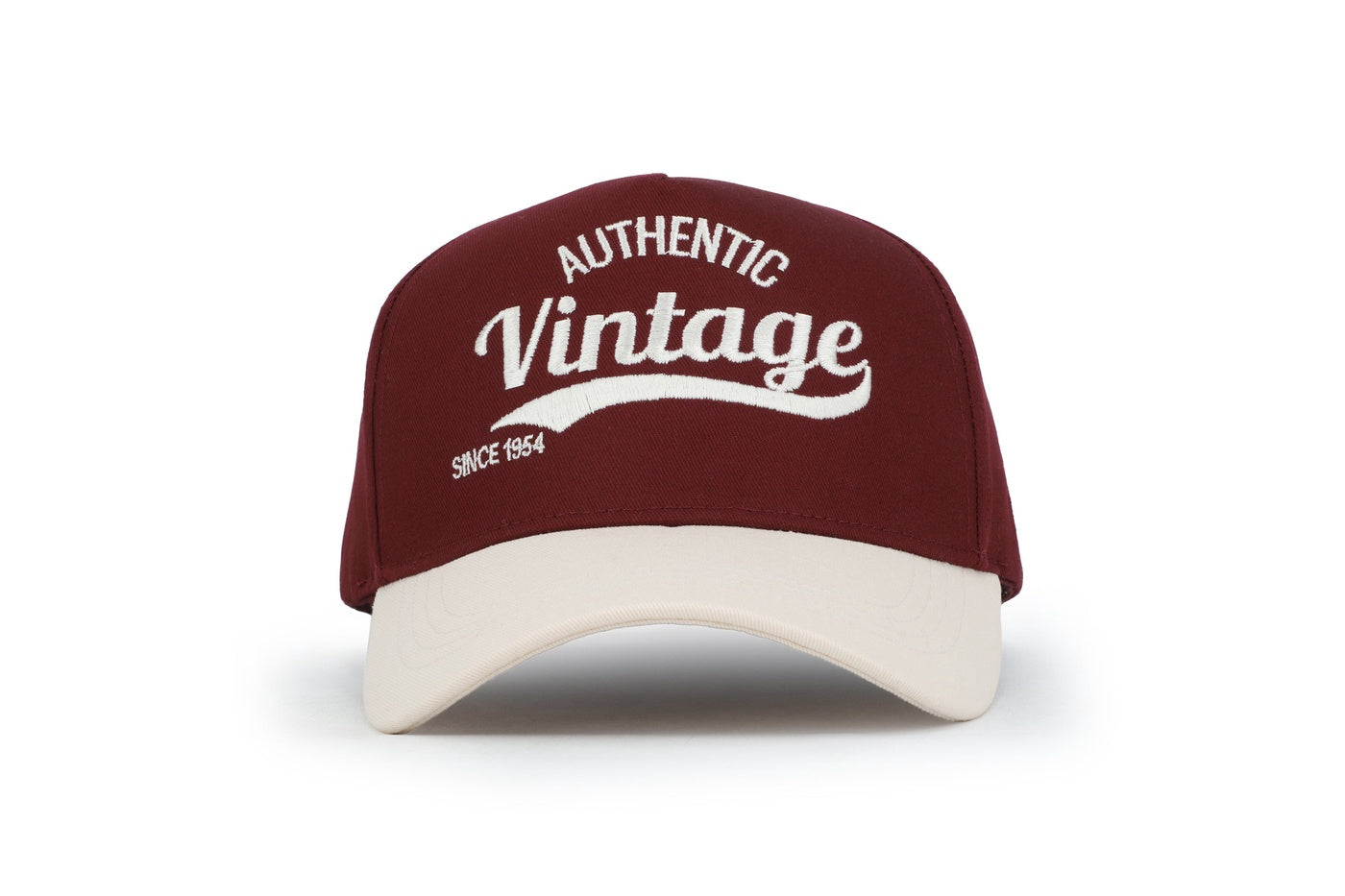 Vintage Havana Trucker Hat for Women & Men – Maroon & Tan Adjustable Cap – Embroidered "Authentic Vintage""