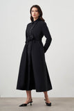 Mizalle Button Up Belted Dress Black Apparel
