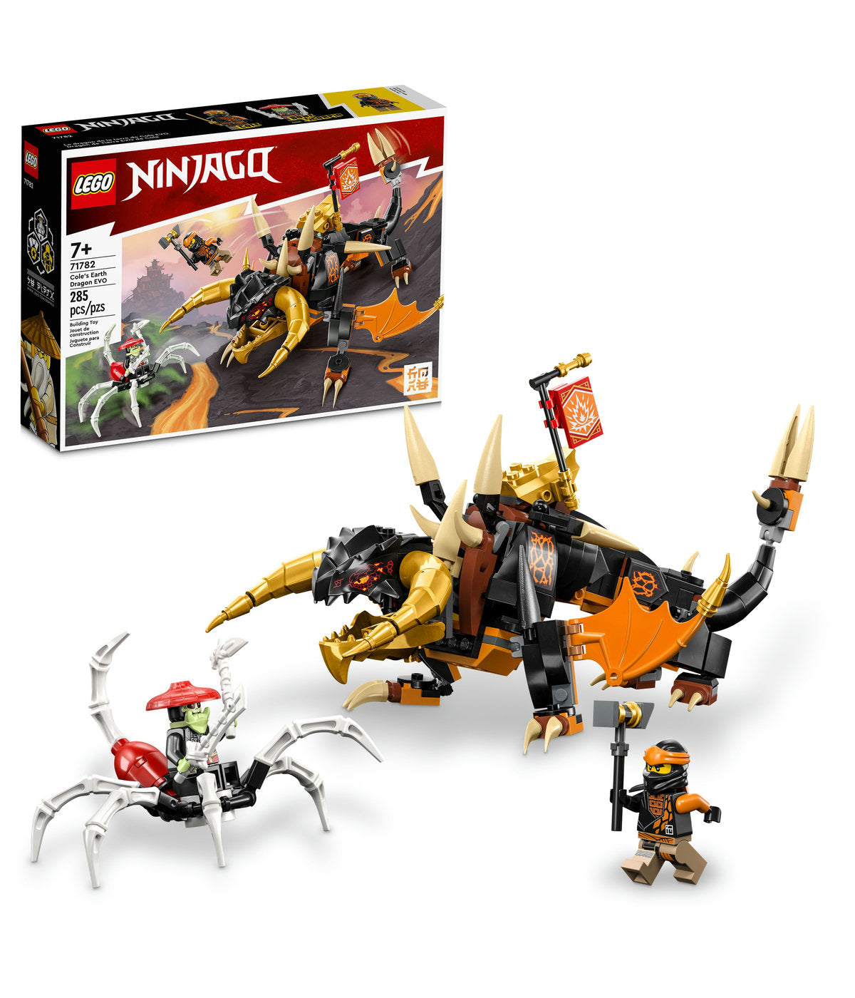 LEGO NINJAGO Cole's Earth Dragon EVO 71782 Building Toy Set (285 Pieces)
