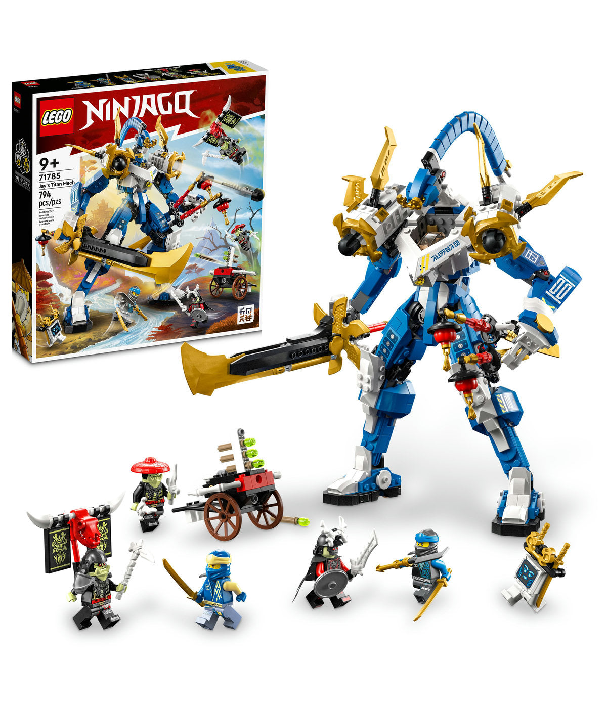 LEGO NINJAGO Jay's Titan Mech 71785 Building Toy Set (794 Pieces)