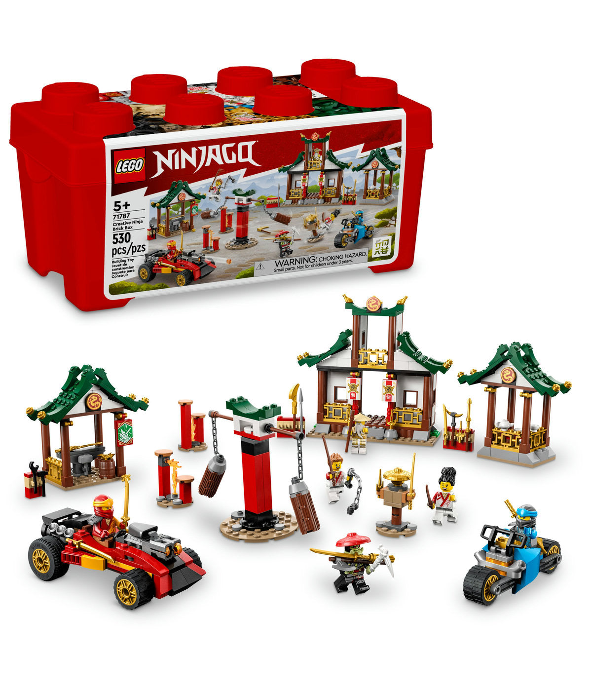 LEGO NINJAGO Creative Ninja Brick Box 71787 Building Toy Set (530 Pieces)